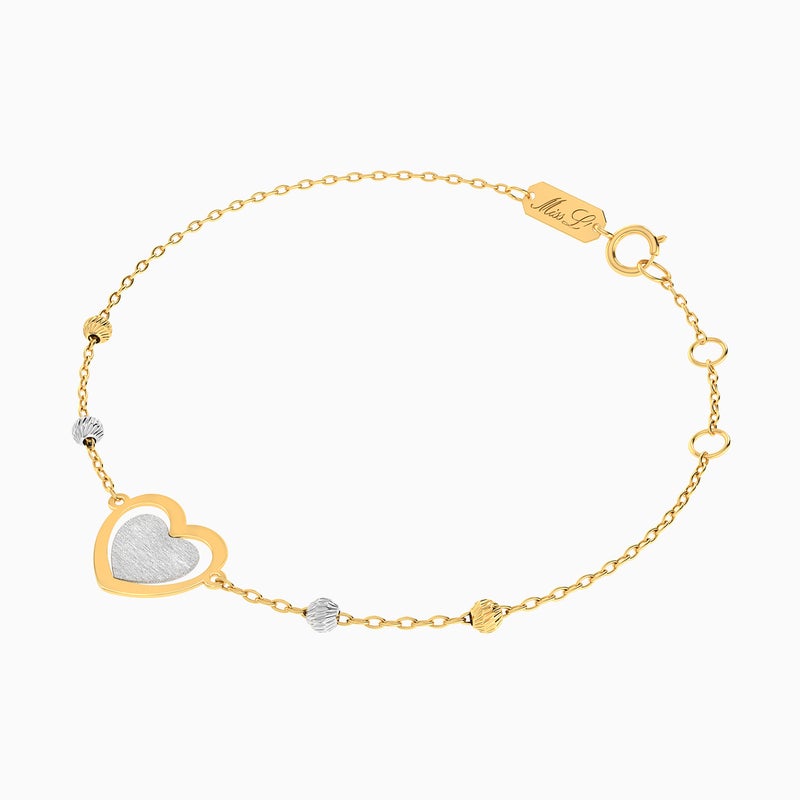 Miss L' by L'azurde Heart Chain Bracelet in 18K Gold - Image 1